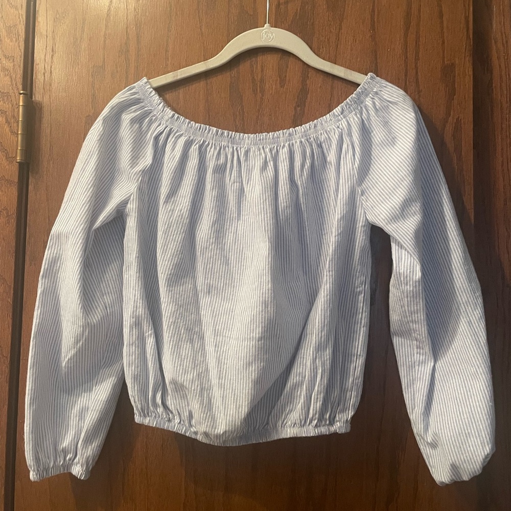 John Galt Off the Shoulder Crop Longsleeve